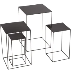 Conjunto De Mesa De Metal Negro 4 Piezas