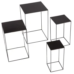Conjunto De Mesa De Metal Negro 4 Piezas