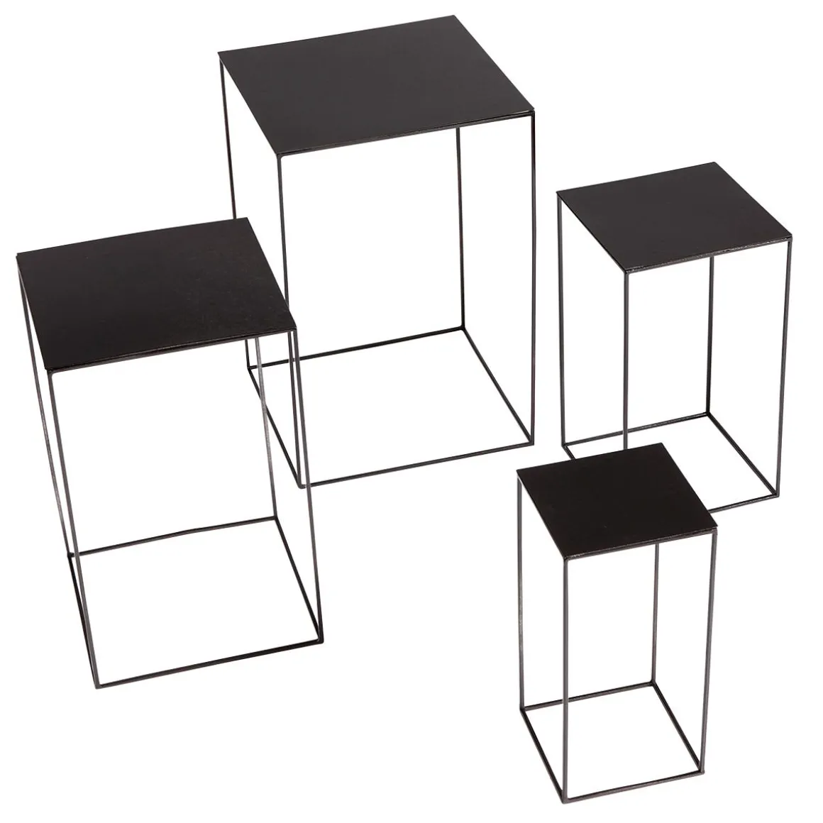 Conjunto De Mesa De Metal Negro 4 Piezas