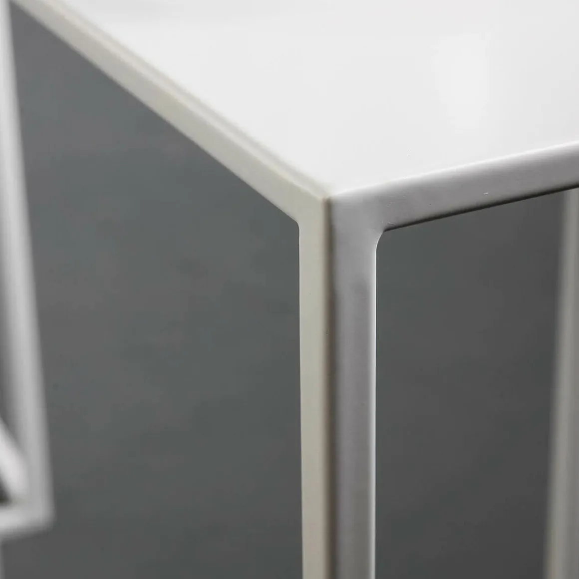 Conjunto De Mesas De Metal Blanco 4 Piezas