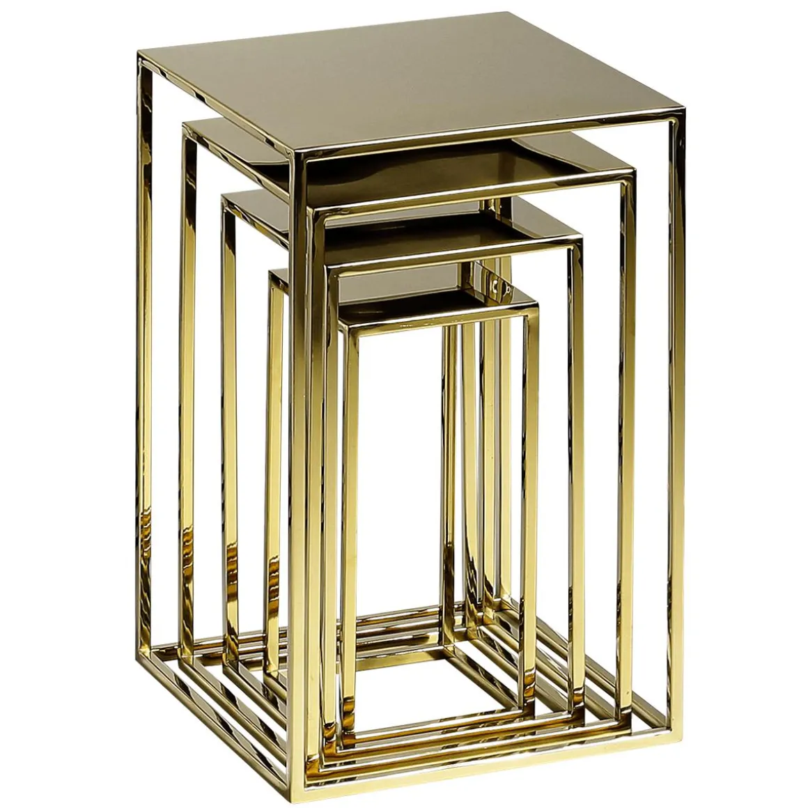 Conjunto De Mesas De Metal Oro 4 Piezas