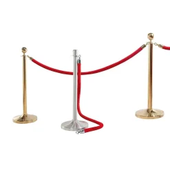 Cordón Para Postes De Barrera, 150 Cm De Longitud, Plateado/rojo
