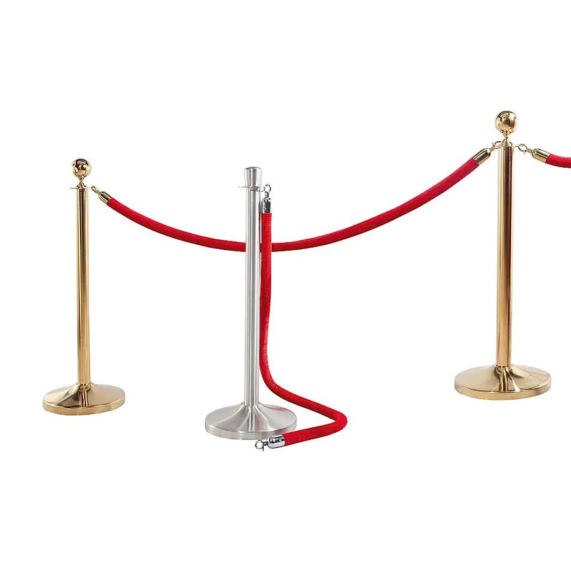 Cordón Para Postes De Barrera, 150 Cm De Longitud, Plateado/rojo