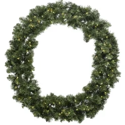 Corona De Abeto Artificial Con LED Blanco Cálido IP44, 60 Cm Ø