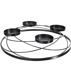 Corona De Adviento De Metal 45 Cm Ø Negro