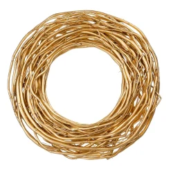 Corona De Puerta De Rama De Sauce Lacada En Oro 40 Cm