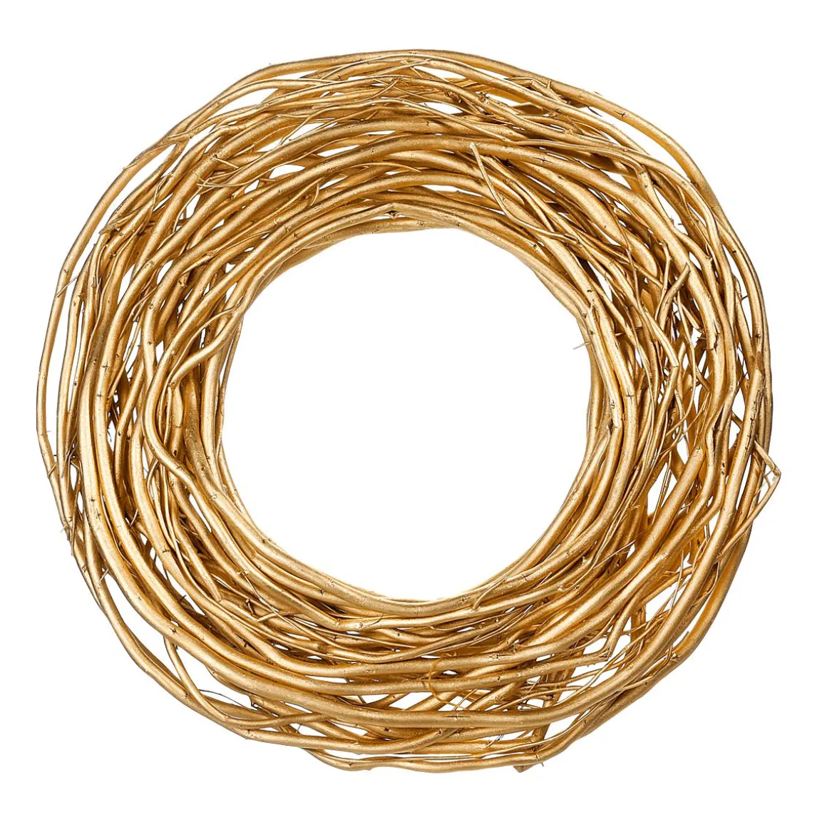 Corona De Puerta De Rama De Sauce Lacada En Oro 40 Cm