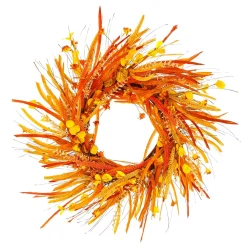 Corona Decorativa Otoñal XL "Autumn Mix" Ø 55 Cm Naranja Amarillo