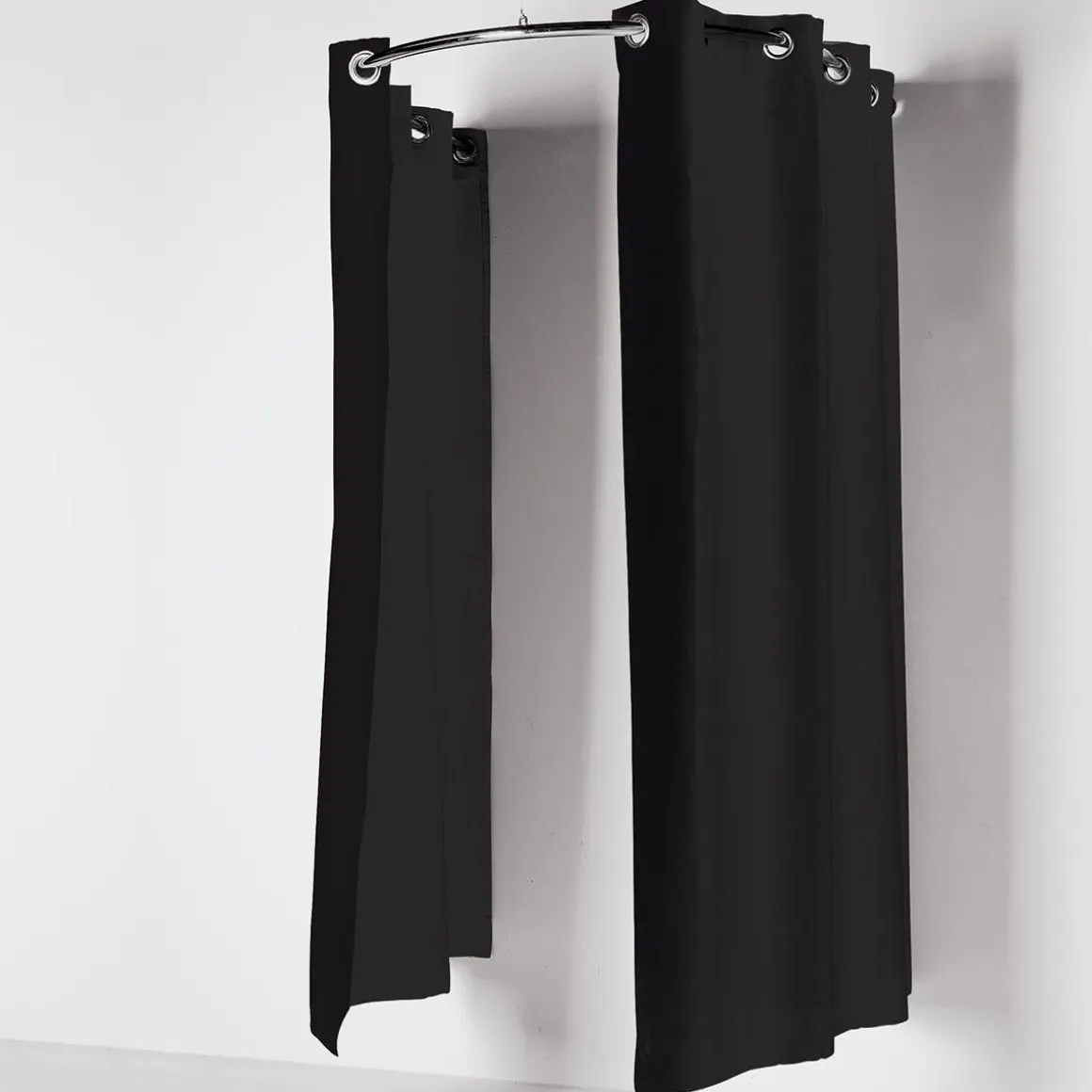 Cortina De Cubículo Semicircular, 200 Cm De Largo, Negra