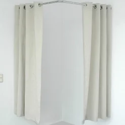 Cortina De Esquina Para Cubículos, 200 Cm De Largo, Beige