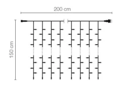 Cortina De Luces LED Para Exteriores, 400 LED, 150 X 200 Cm