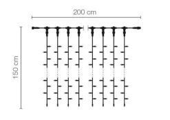 Cortina De Luces LED Para Uso Profesional Sistema IP67, 300 LED, 150 X 200 Cm, Sin Cable