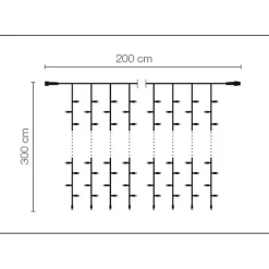 Cortina De Luces LED Para Uso Profesional Sistema IP20, 600 LED, 300 X 200 Cm, Sin Cable
