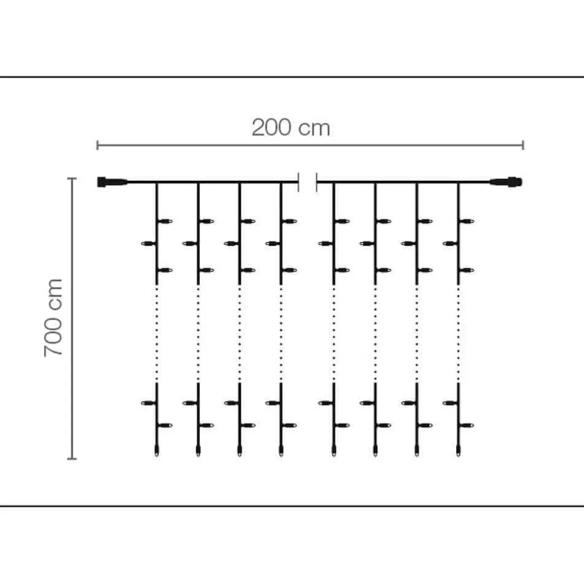Cortina De Luces LED Para Uso Profesional Sistema IP20, 1400 LED, 700 X 200 Cm, Sin Cable