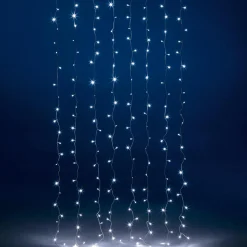 Cortina De Luces LED Parpadeante Para Exteriores, Anchura 100 Cm, Cable Blanco