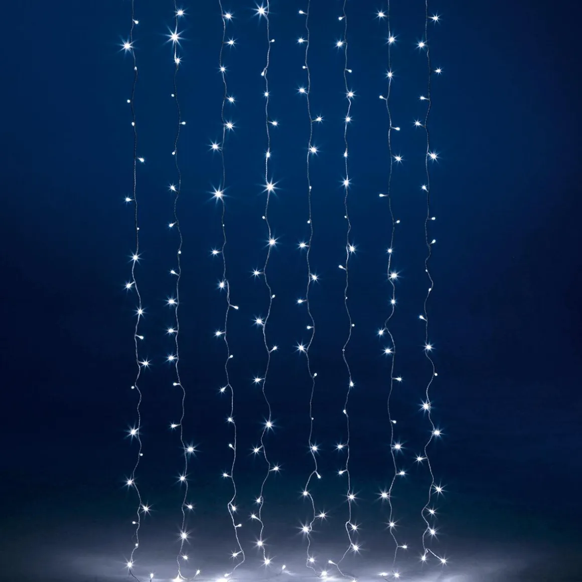 Cortina De Luces LED Parpadeante Para Exteriores, Anchura 100 Cm, Cable Blanco