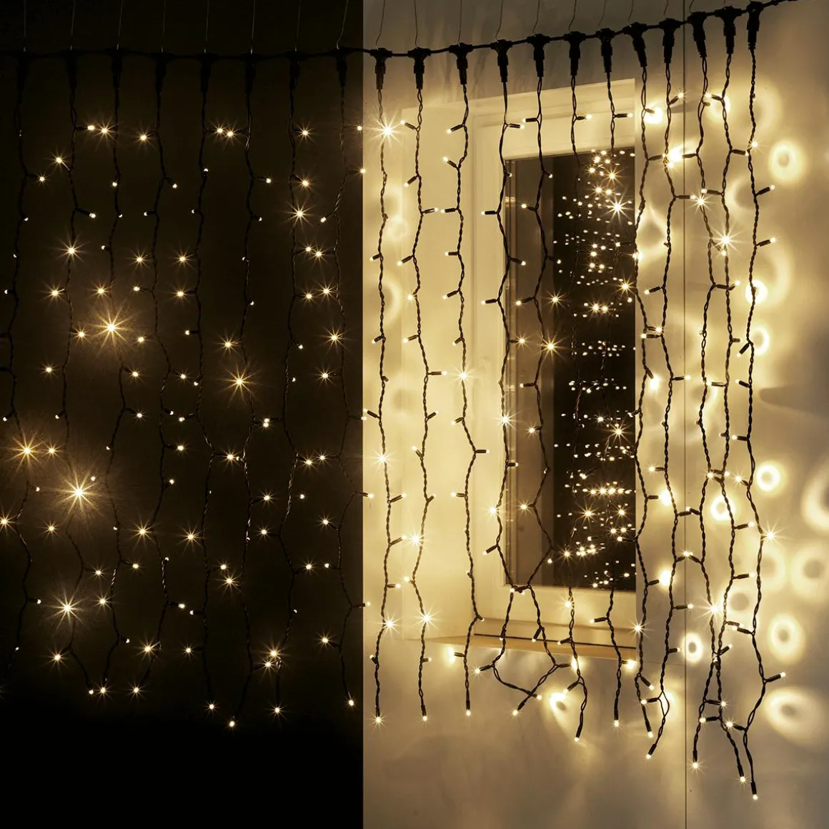 Cortina De Luces LED Parpadeante Para Uso Profesional Sistema IP67, 600 LED, 300 X 200 Cm