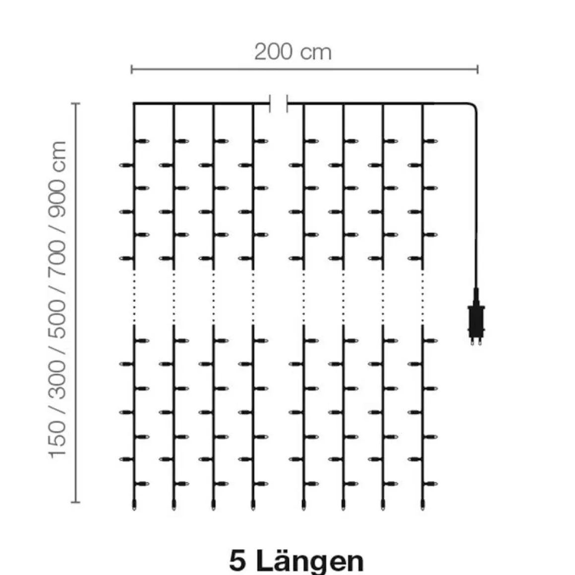 Cortina De Luces LED 24V Para Exteriores, 1160 LED, 700 X 200 Cm