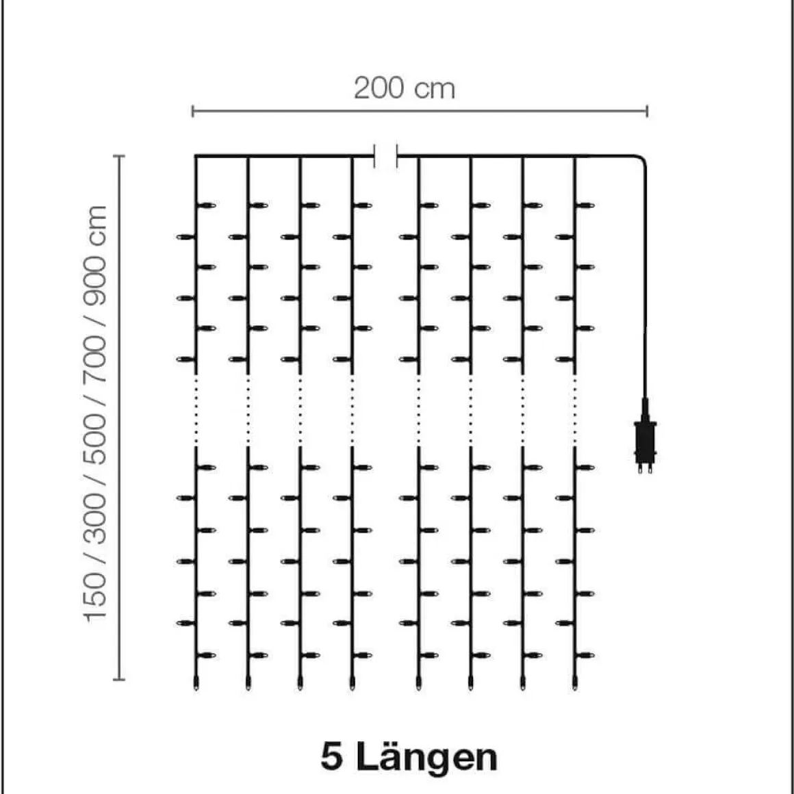 Cortina De Luces LED 24V Para Exteriores, 1500 LED, 720 X 200 Cm