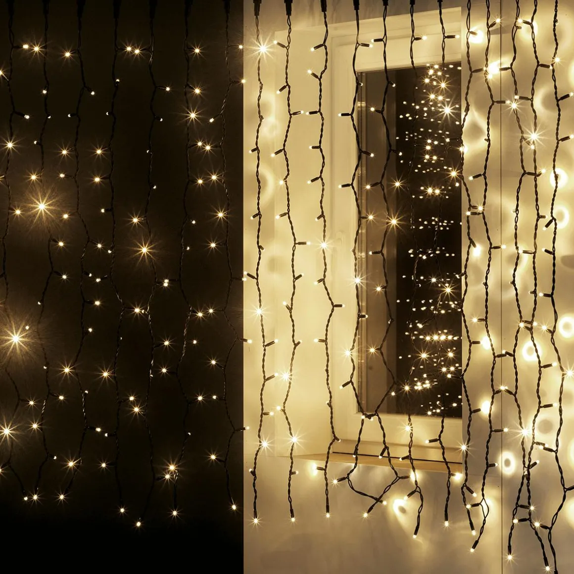 Cortina De Luz 200 X 80 Cm 160 LED IP44, Negra