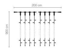 Cortina De Luz LED Profesional IP67, 900 Cm Sin Cable De Alimentación, Blanca