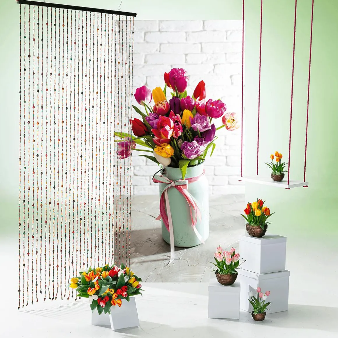 Cortina Deco De Color, De Madera, 90 X 200 Cm