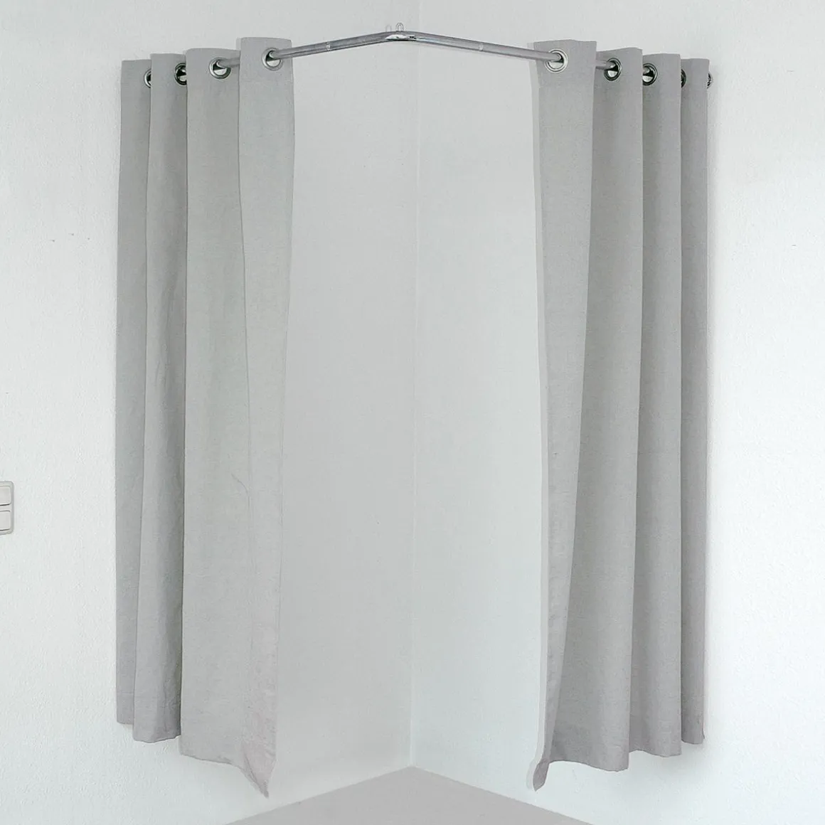 Cortina Esquinera Para Cubículos, 200 Cm De Largo, Gris