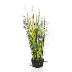 Césped Decorativo Con Pensamientos 48 Cm Púrpura