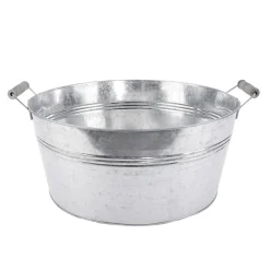 Cubeta De Zinc Con Asas De Madera 35 Cm