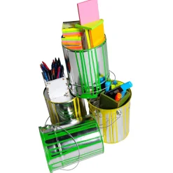 Cubo De Pintura Decorativa De 23 Cm De Alto, Verde
