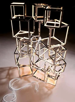 Dado LED Regulable, Plata, 20 X 20 Cm