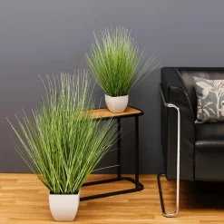 Deco Hierba Cebra En Maceta Blanca 78 Cm