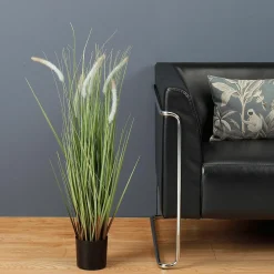 Deco Lampbush Grass En Maceta Negra 90 Cm