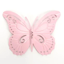 Decoración De Pared De Metal Con Forma De Mariposa 28 X 38 Cm Rosa