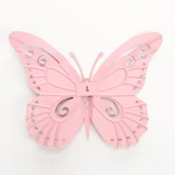 Decoración De Pared De Metal Con Forma De Mariposa 28 X 38 Cm Rosa