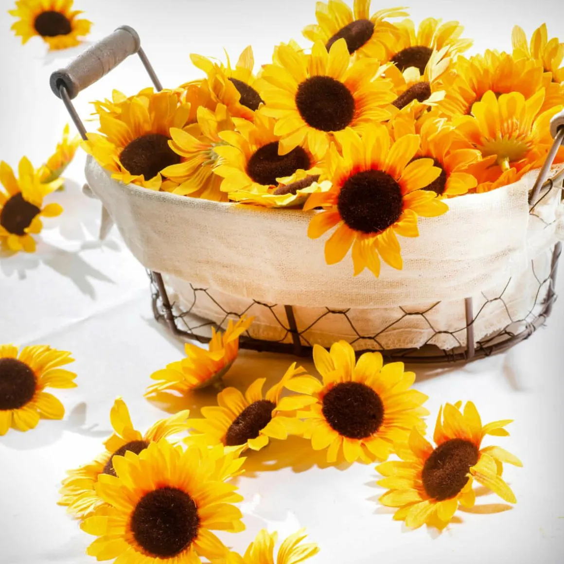 Decoración Flores Girasoles, Paquete De 24 Piezas