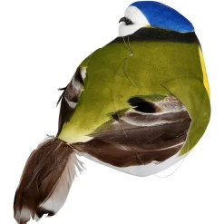 Decoración Pájaro Azul Verde Amarillo 19 Cm