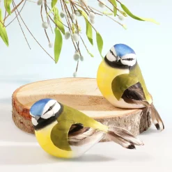 Decoración Pájaro Azul Verde Amarillo 19 Cm