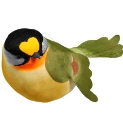 Decoración Pájaro Verde-naranja 19 Cm