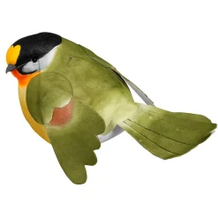 Decoración Pájaro Verde-naranja 19 Cm