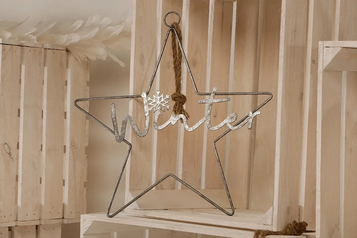 Decostar Metal Antiguo Plata 40 Cm
