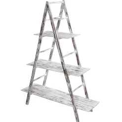 Escalera De Estantería Vintage Blanco, Altura 150 Cm