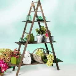 Escalera De Estantería Vintage Marrón, Altura 150 Cm