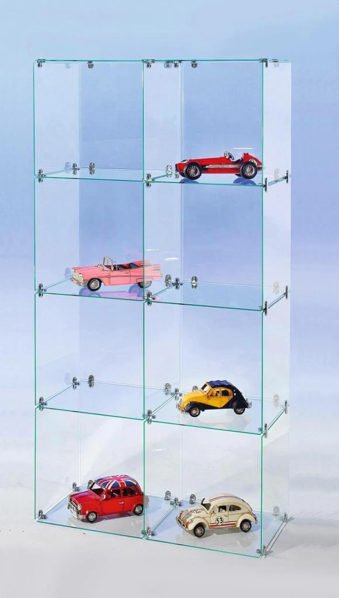 Escaparate Cúbica De Vidrio De Bricolaje, Con Paredes Traseras Altura 165 Cm