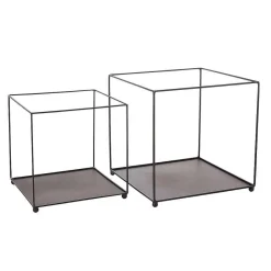 Estante Metal Cuadrada Negra 20/30 Cm 2 Piezas