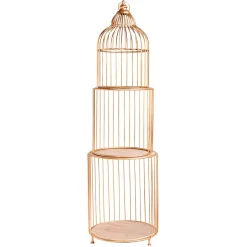Estantería De Jaula De Pájaro, Altura 140 Cm, Oro Calidad B