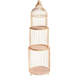 Estantería De Jaula De Pájaro, Altura 140 Cm, Oro Calidad B