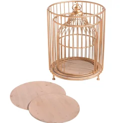 Estantería De Jaula De Pájaro, Altura 140 Cm, Oro Calidad B