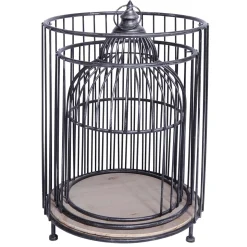 Estantería De Jaula De Pájaro, Altura 140 Cm, Negra