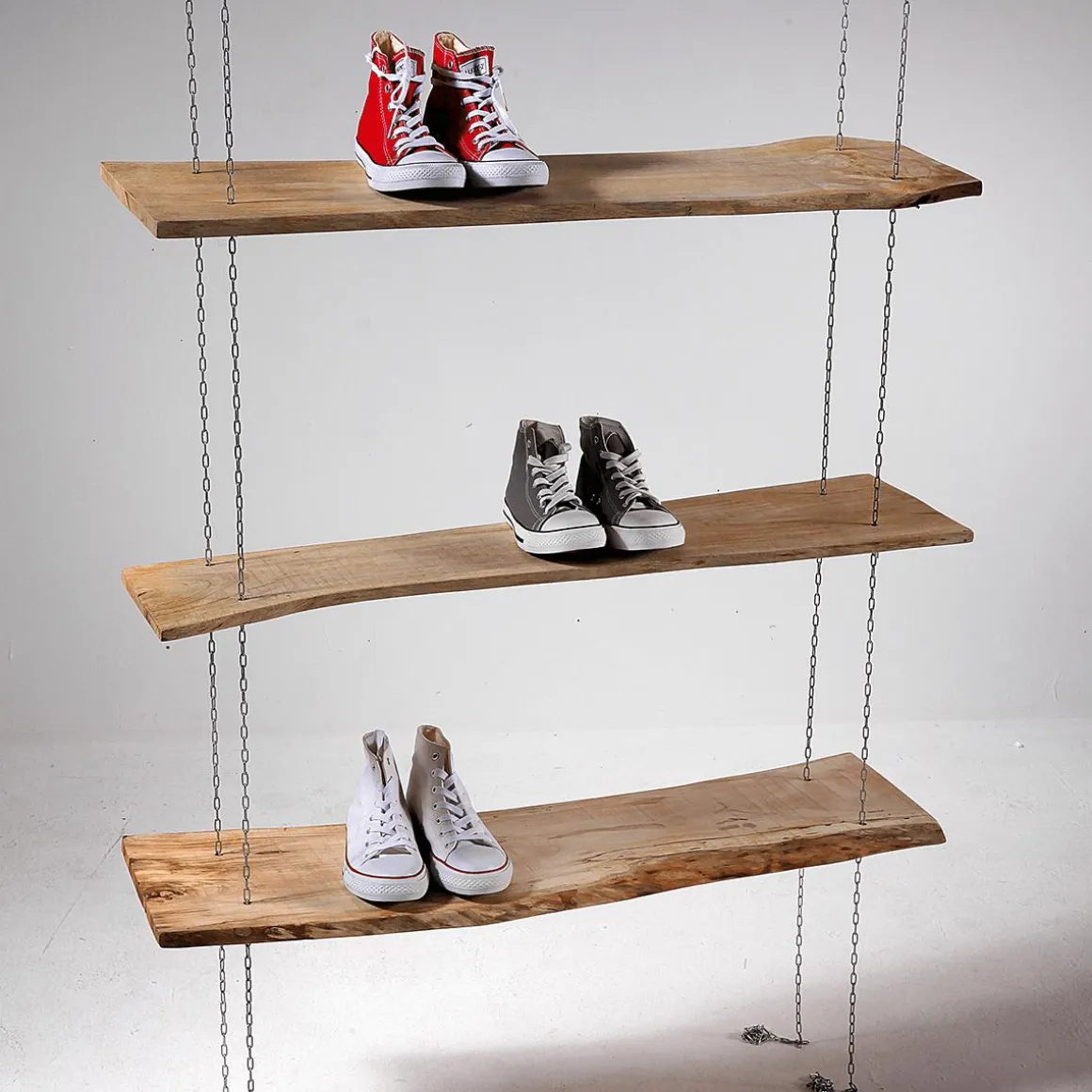 Estantería De Pared Con Cadena 3 Piezas, 100 Cm De Ancho